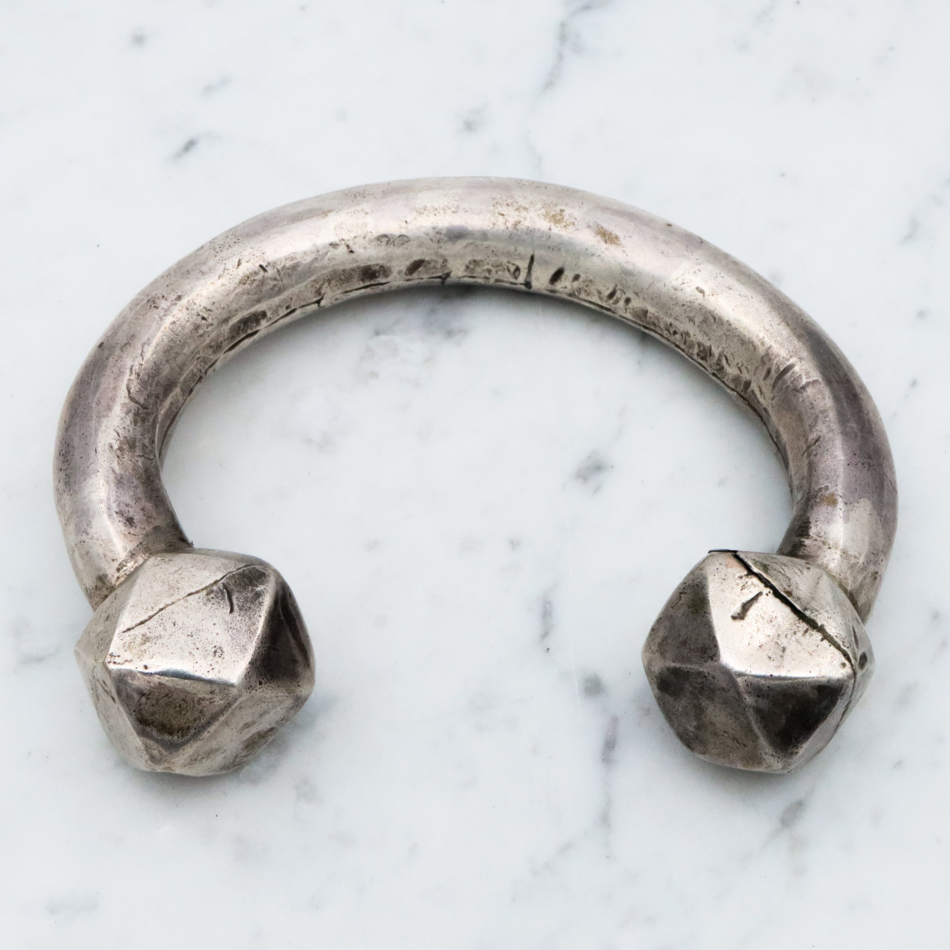 Antique African tribal Fulani style silver arm cuff